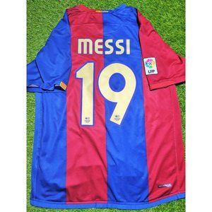 Messi Barcelona 2006 2007 Home Nike Soccer Jersey Shirt Camiseta L